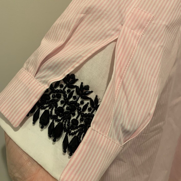 💋Chic Pink Blouse with Embellished Sleeves 121 - Picture 5 of 5